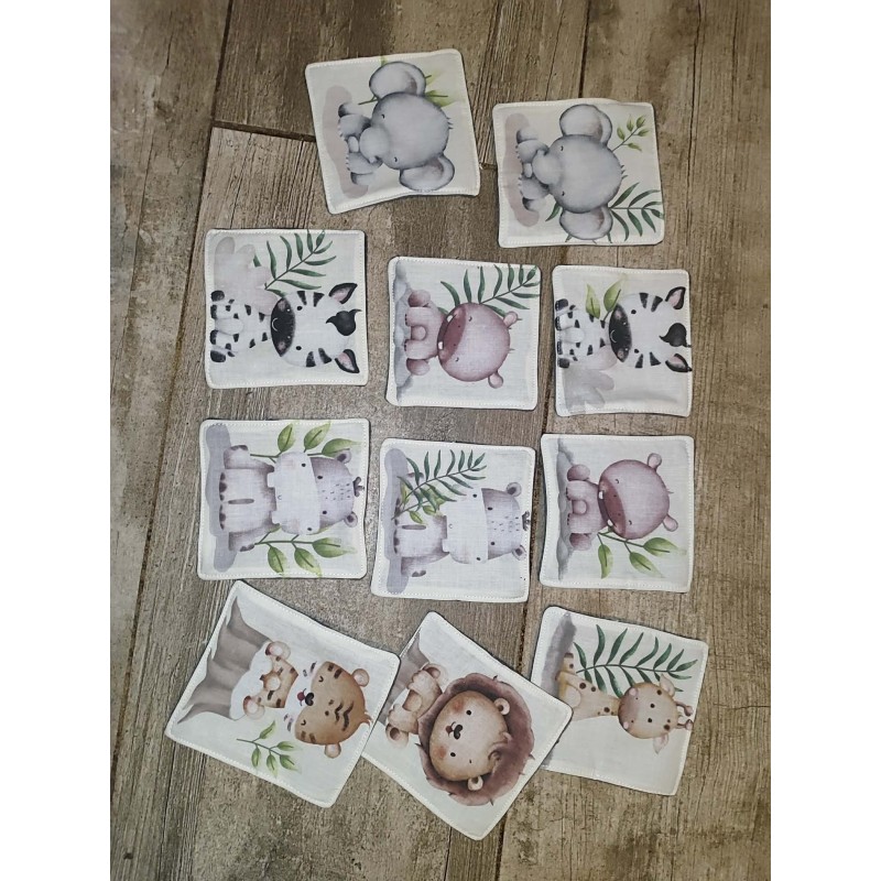 Lingettes lavables safari