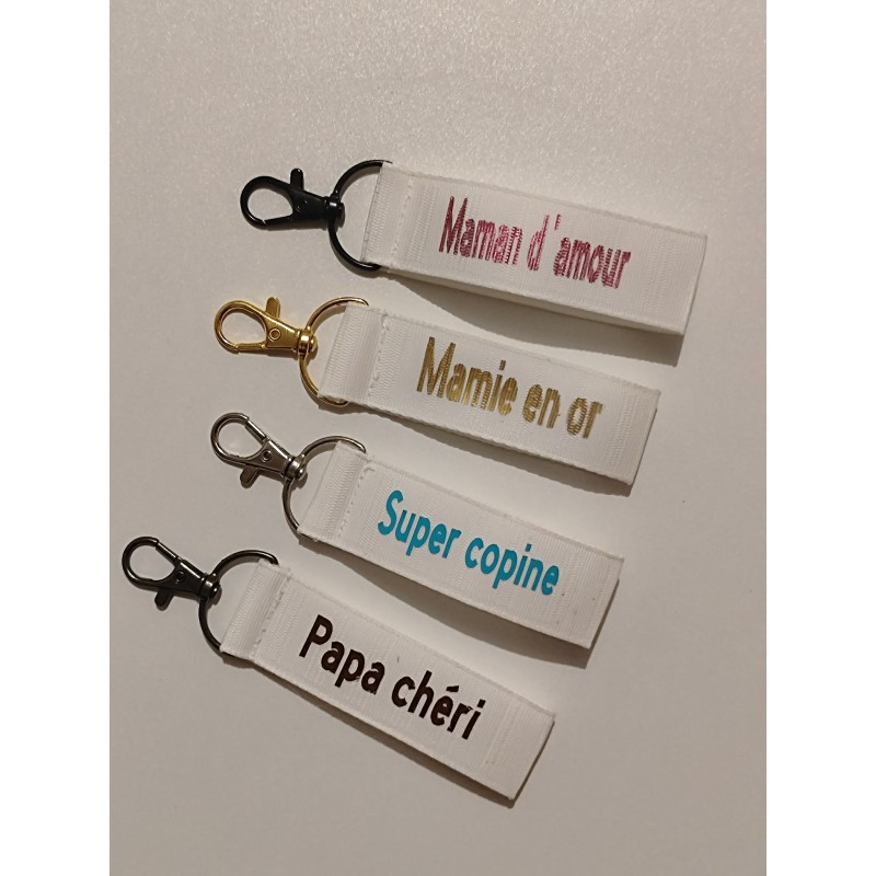 Porte clé / Bijoux de sac texte