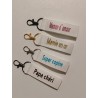 Porte clé / Bijoux de sac texte