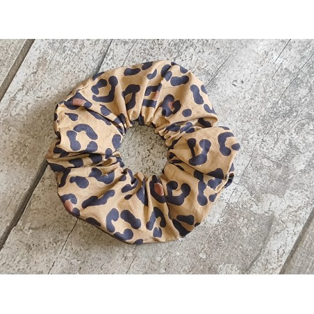 Chouchou léopard beige