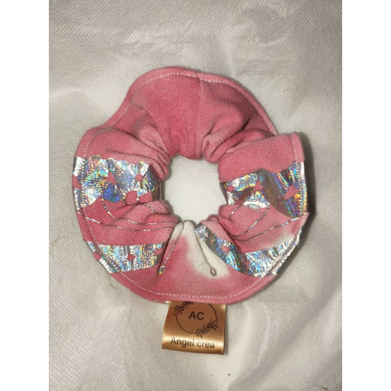 chouchou rose argenté
