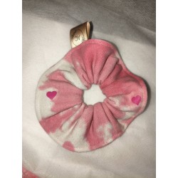 chouchou rose marbré coeur