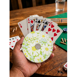 Rond de carte fleur verte