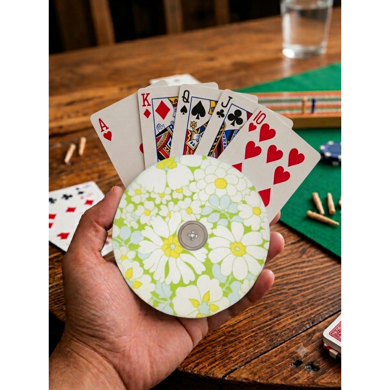 Rond de carte fleur verte