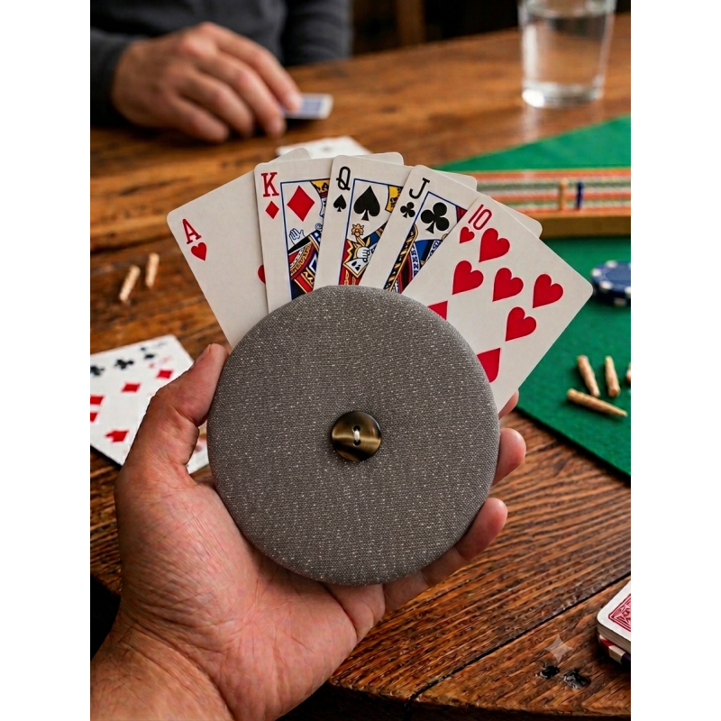 Rond de carte gris a paillettes