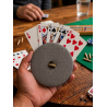 Rond de carte gris a paillettes