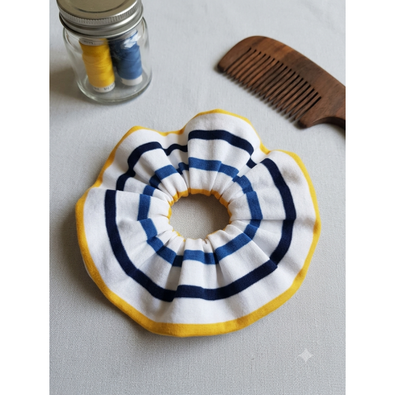 Chouchou rayer bleu jaune