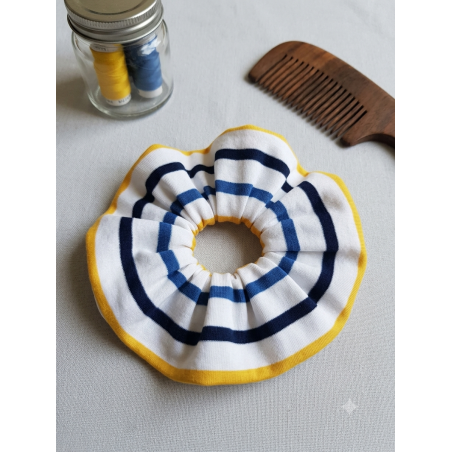 Chouchou rayer bleu jaune